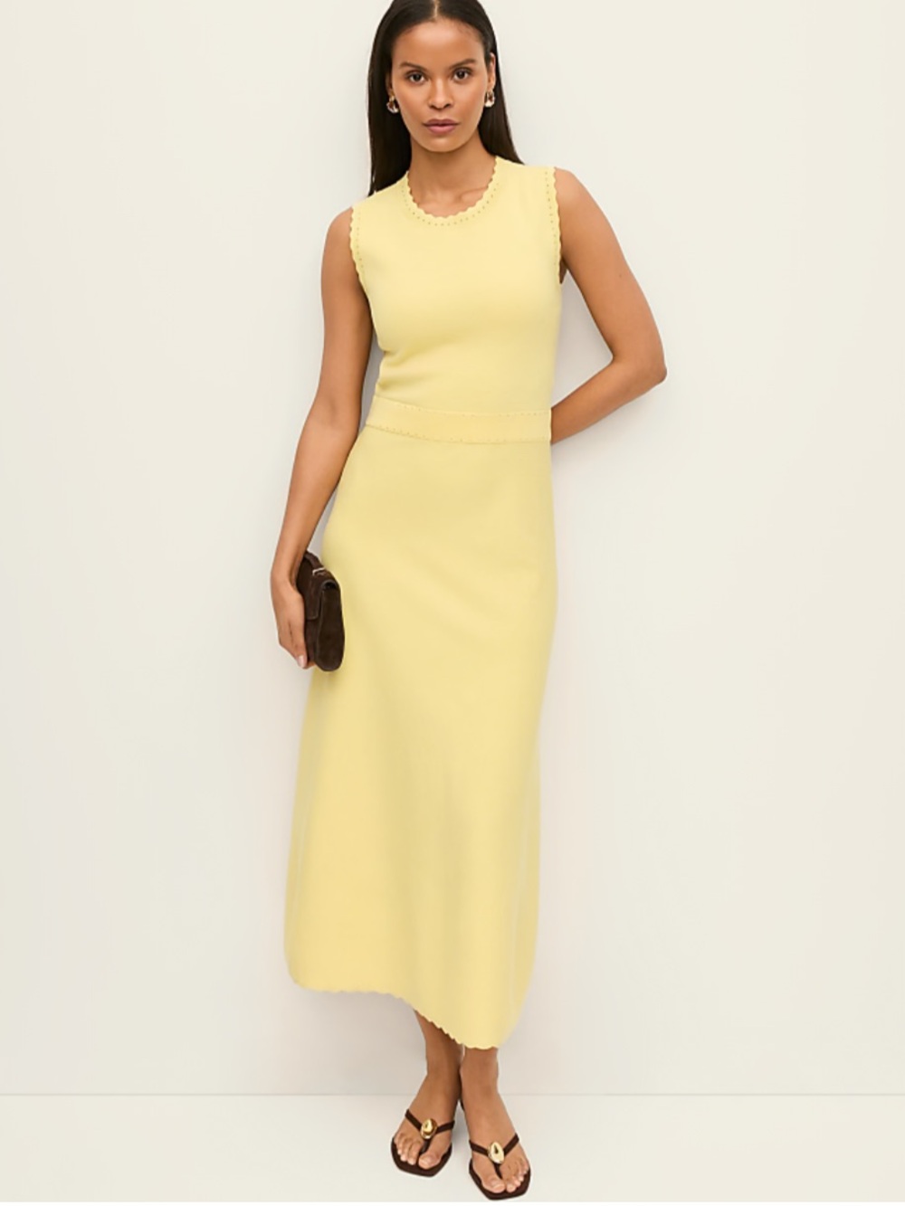 Ann Taylor Scalloped Midi Dress- Size XS